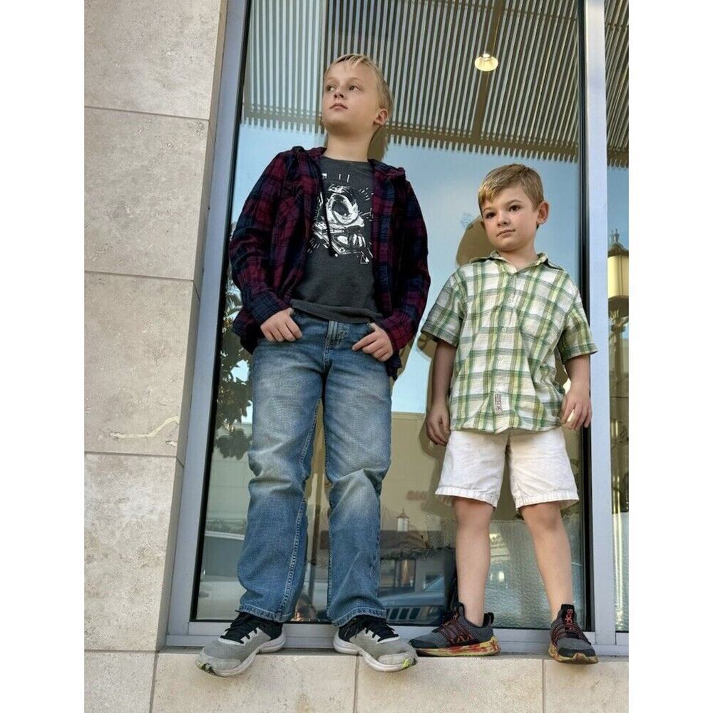 GUNS ‘N ROSES 80s Rock Retro Vintage Upcycled Plaid Hooded Flannel Kids Shirt M - Picture 3 of 11